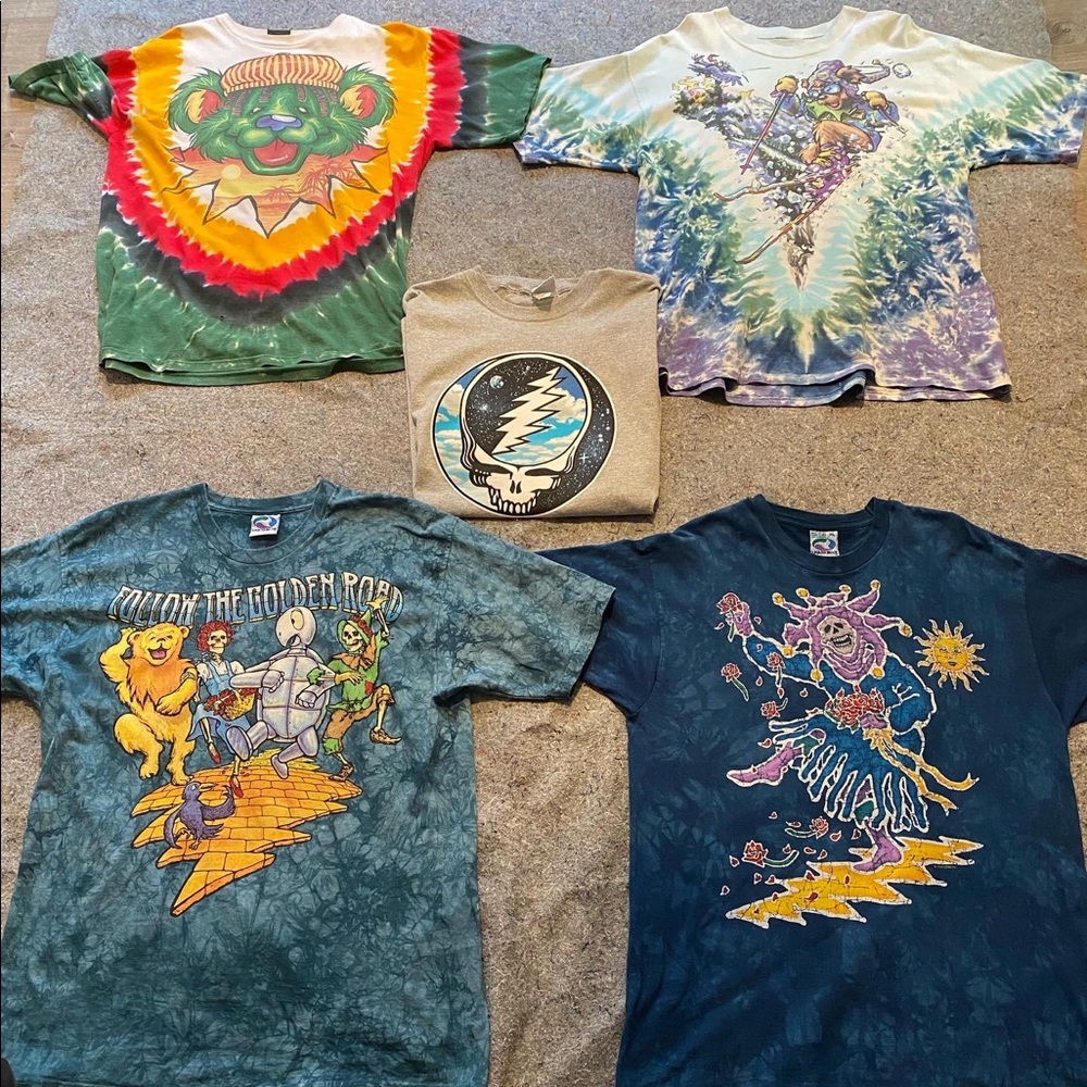 5 RARE Liquid Blue GRATEFUL DEAD TEE BUNDLE